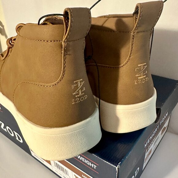 Izod Menโs Palmer Chukka Ankle Boot Size 11 Brown Memory Foam Lace Up Casual NEW - Picture 11 of 14